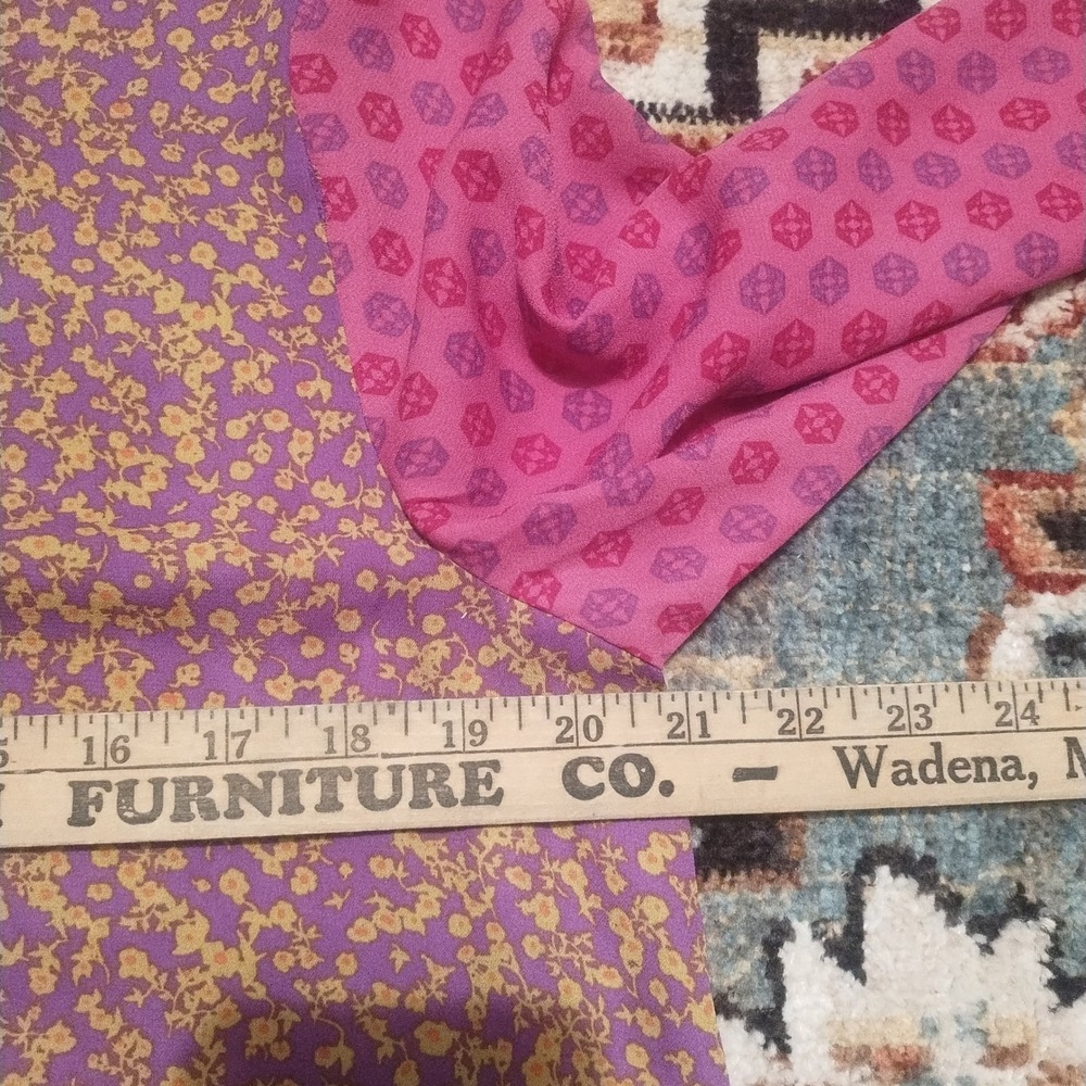 LOGO Lori‎ Goldstein Purple Floral Peasant Button Up Blouse Sz M Boho Oversized - Picture 7 of 8